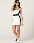 Belted Contrast Tank Dress