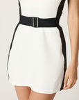 Belted Contrast Tank Dress