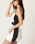 Belted Contrast Tank Dress