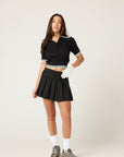 Belted Pleated Skirt
