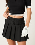 Belted Pleated Skirt