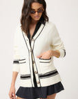 Fuzzy Striped Cardigan