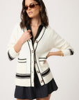 Fuzzy Striped Cardigan