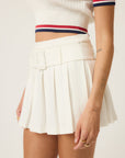 Belted Pleated Skirt