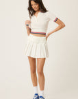 Belted Pleated Skirt