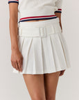 Belted Pleated Skirt