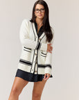 Fuzzy Striped Cardigan