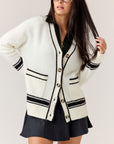 Fuzzy Striped Cardigan