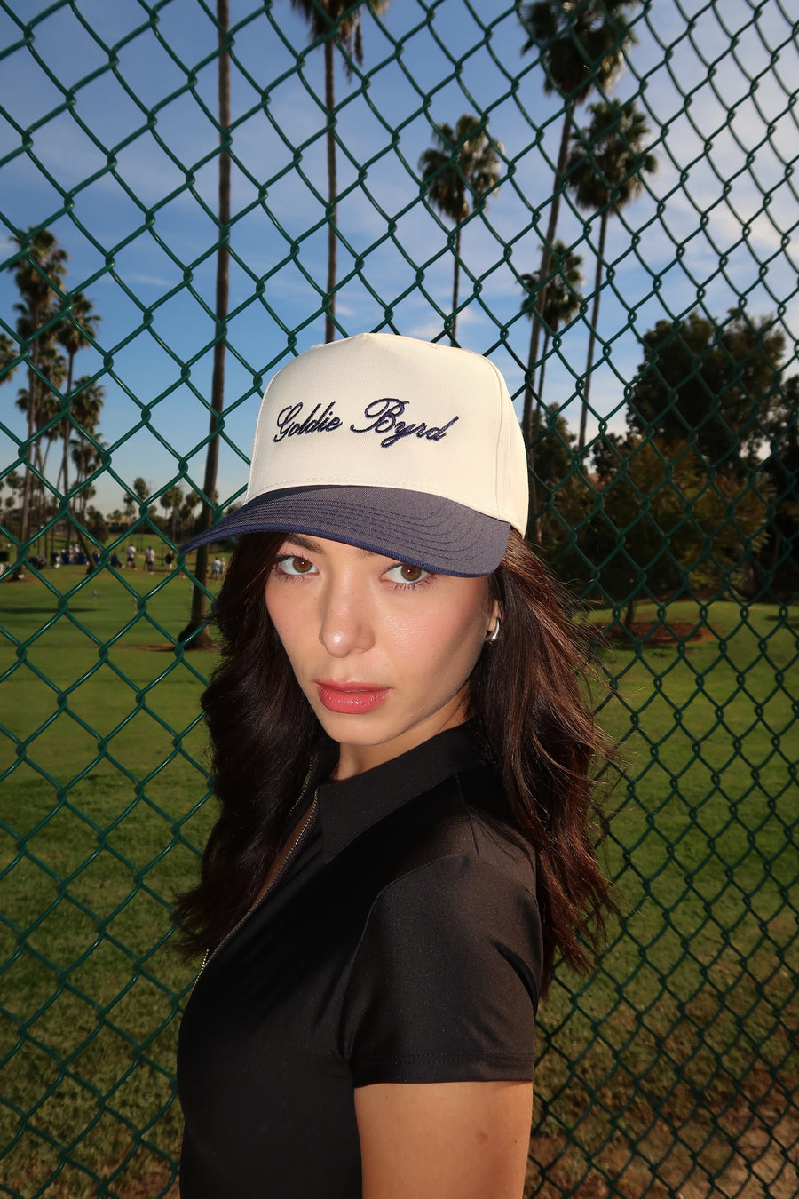 Goldie Byrd's two-tone golf hat for women