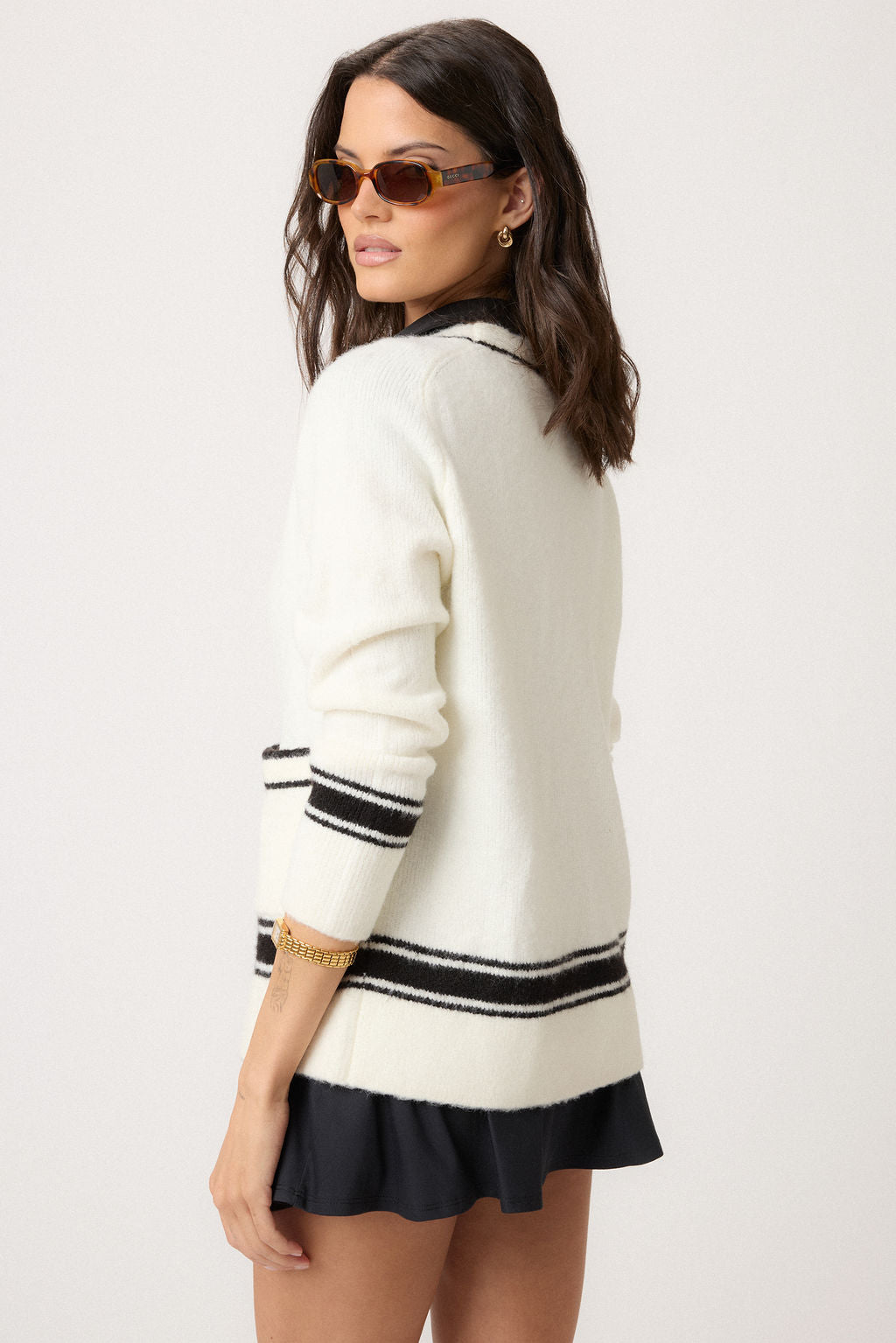 Fuzzy Striped Cardigan