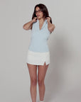 Rolled Collar Top